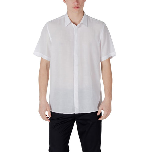 Antony Morato White Lyocell Shortsleeve Shirt Antony Morato