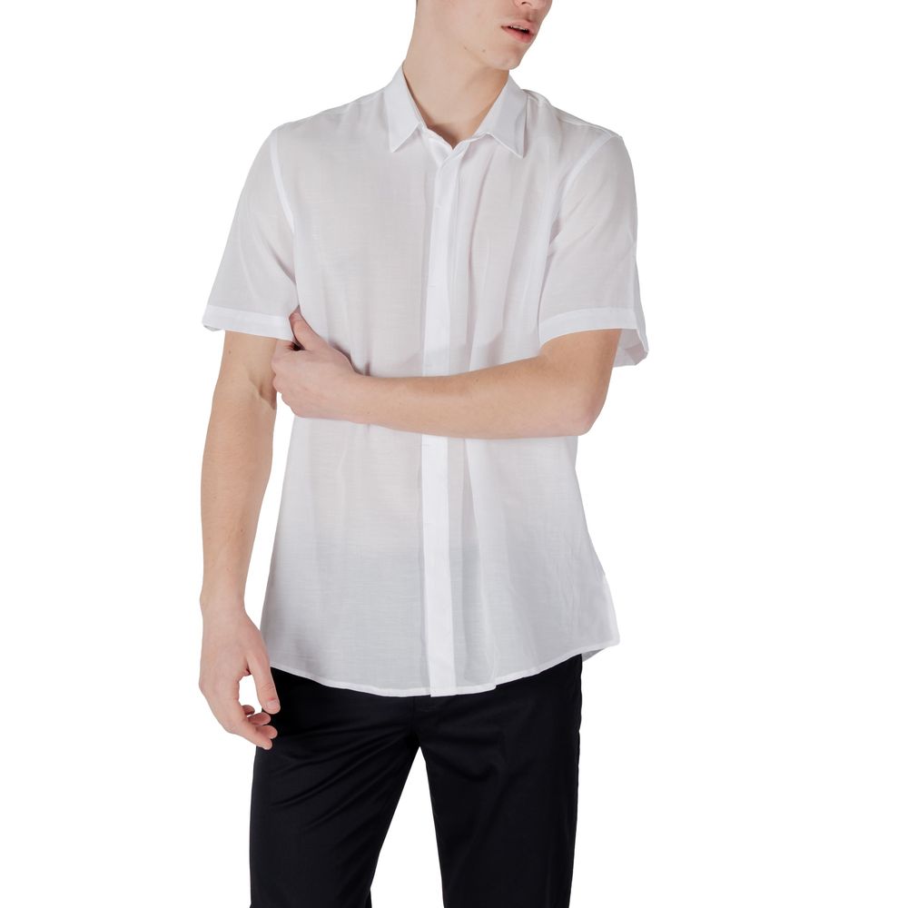 Antony Morato White Lyocell Shortsleeve Shirt