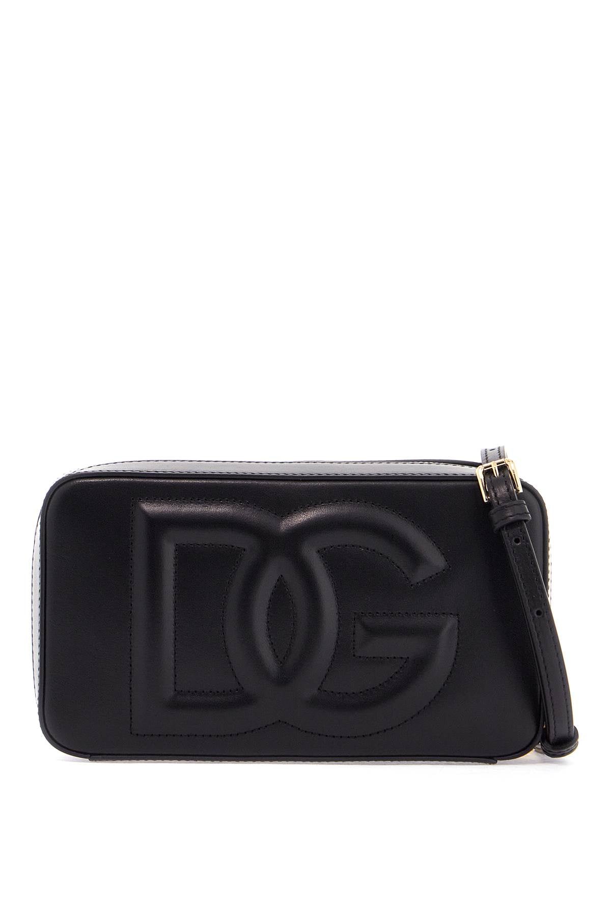 Dolce & Gabbana black calfskin shoulder bag with embossed logo and adjustable strap Handbag Dolce & Gabbana