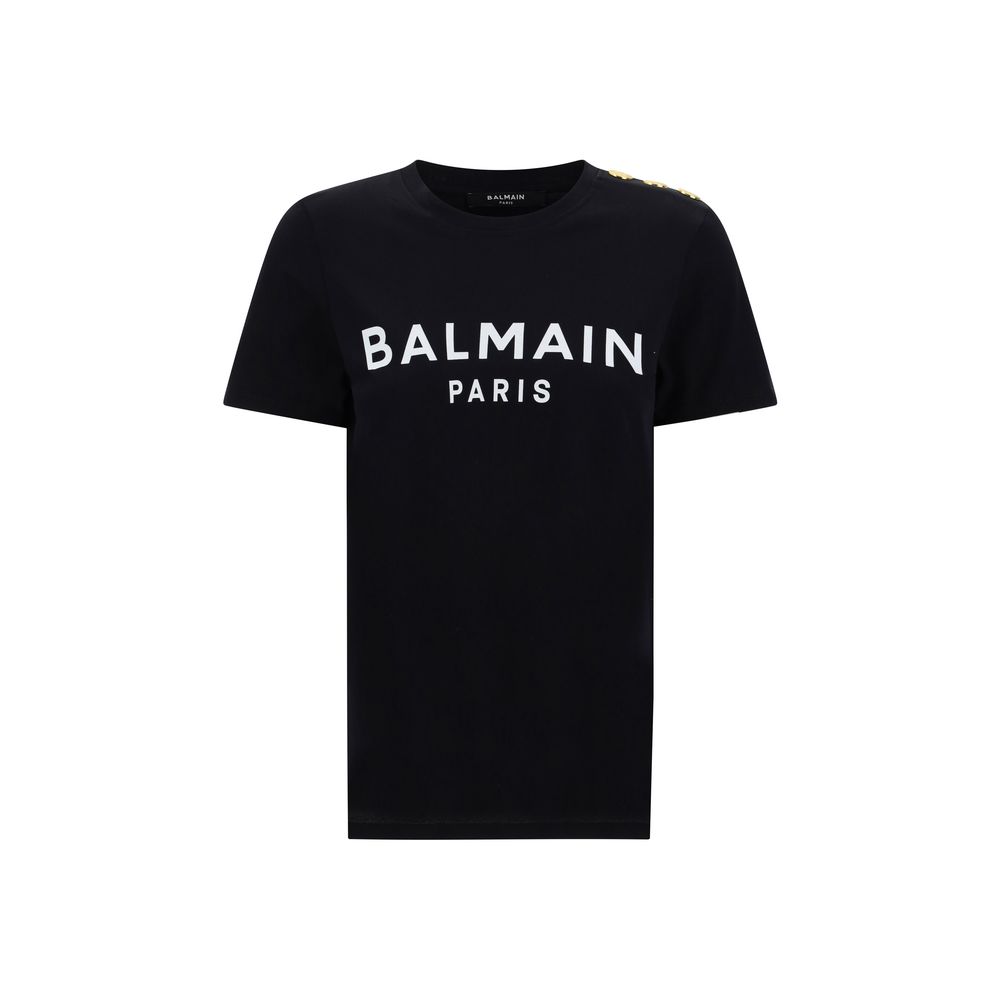 Balmain Black Cotton T-Shirt