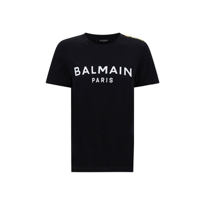 Balmain Black Cotton T-Shirt