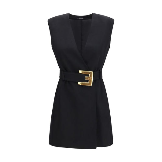 Balmain Black Fleece Wool Cocktail Dress 1728,72470364320,Balmain,Black,Clothing,Cocktail - Dresses - Clothing,Dresses - Clothing,IT38 | S,New with tags,Short - Dresses - Clothing,Women