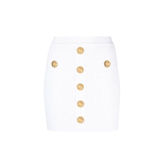Balmain White Polyester Mini Skirt 1728,38,75611013280,Balmain,Clothing,Mini - Skirts - Clothing,New with tags,Skirts - Clothing,White,Women