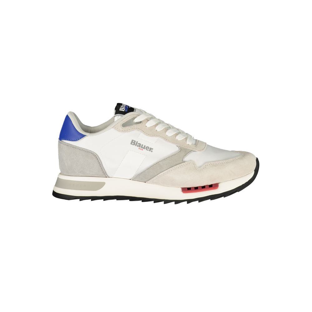 Blauer White Polyester Men's Sneaker 1728,67403481248,Athletic - Sneakers - Shoes,Blauer,EU40/US7,EU41/US8,EU42/US9,EU43/US10,EU44/US11,EU45/US12,Men,New with tags,Shoes,Sneakers - Shoes,White