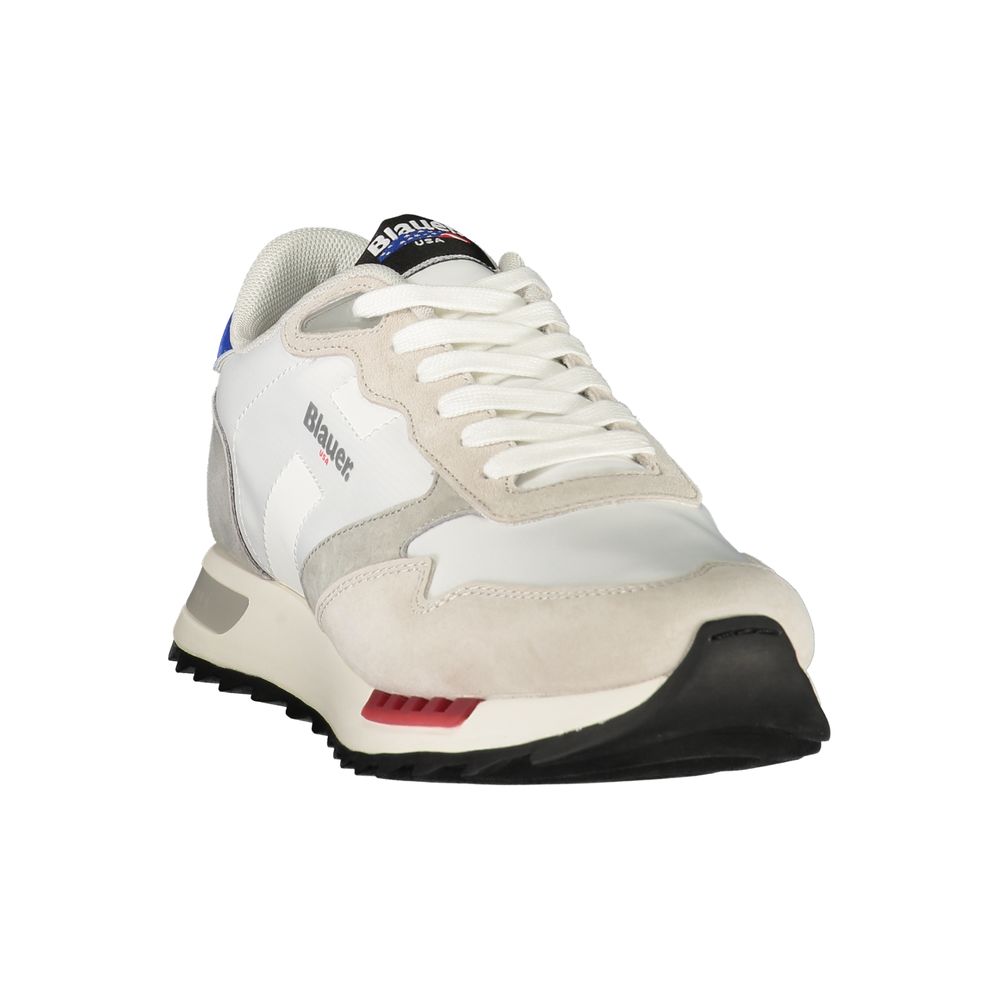Blauer White Polyester Men's Sneaker 1728,67403481248,Athletic - Sneakers - Shoes,Blauer,EU40/US7,EU41/US8,EU42/US9,EU43/US10,EU44/US11,EU45/US12,Men,New with tags,Shoes,Sneakers - Shoes,White