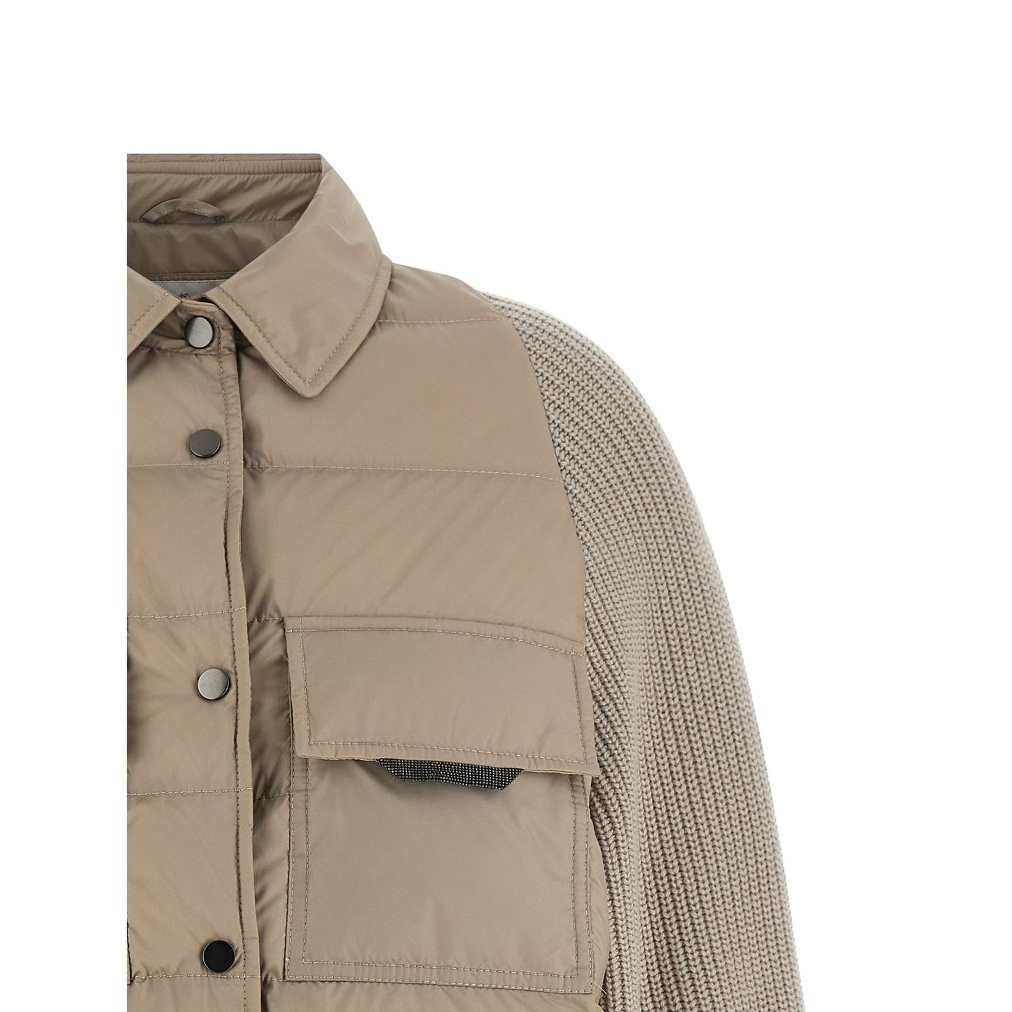 Brunello Cucinelli Beige Polyester Shell Jacket