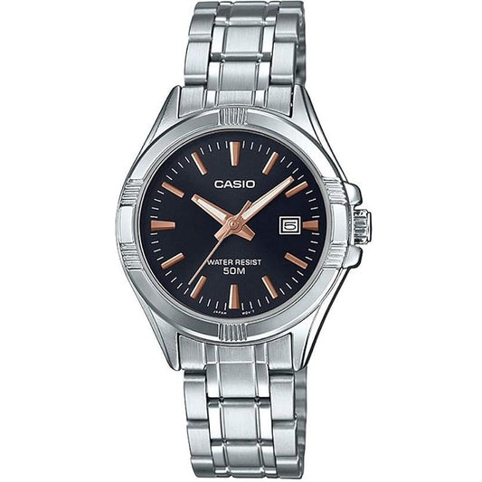 CASIO COLLECTION Mod. LADY DATE - BLACK. BRONZE INDEXES