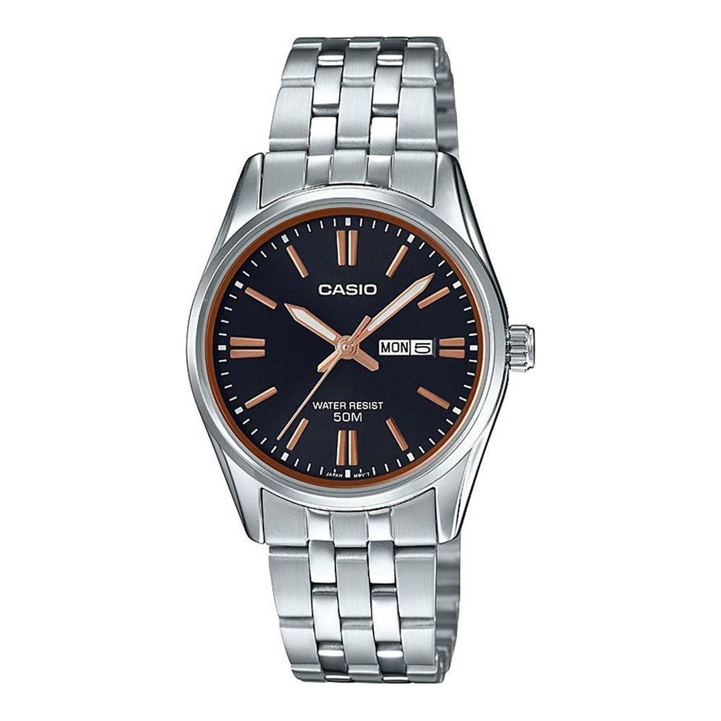 CASIO COLLECTION Mod. LADY DAY & DATE - BLACK. BRONZE INDEXES