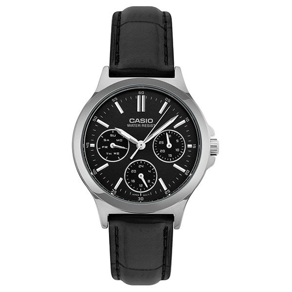 CASIO COLLECTION Mod. LADY MULTIFUNCTION. LEATHER - BLACK