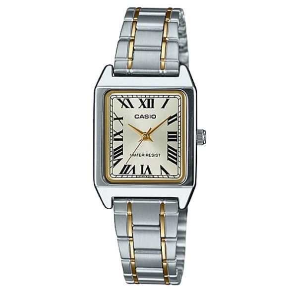 CASIO COLLECTION Mod. LADY TANK, ALLOY, SILVER&GOLD - CHAMPAGNE