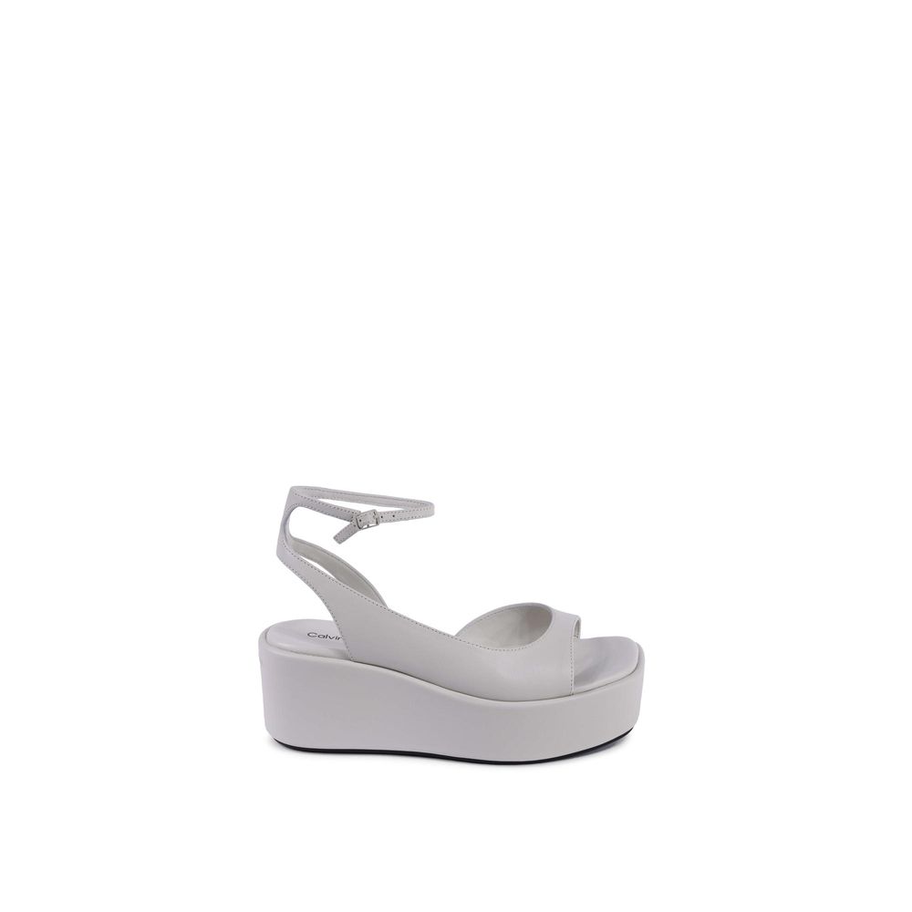 Calvin Klein Beige Leather Platform Sandals 1728,37,67400106144,Beige,Calvin Klein,New with tags,Platforms - Sandals - Shoes,Sandals - Shoes,Shoes,Women