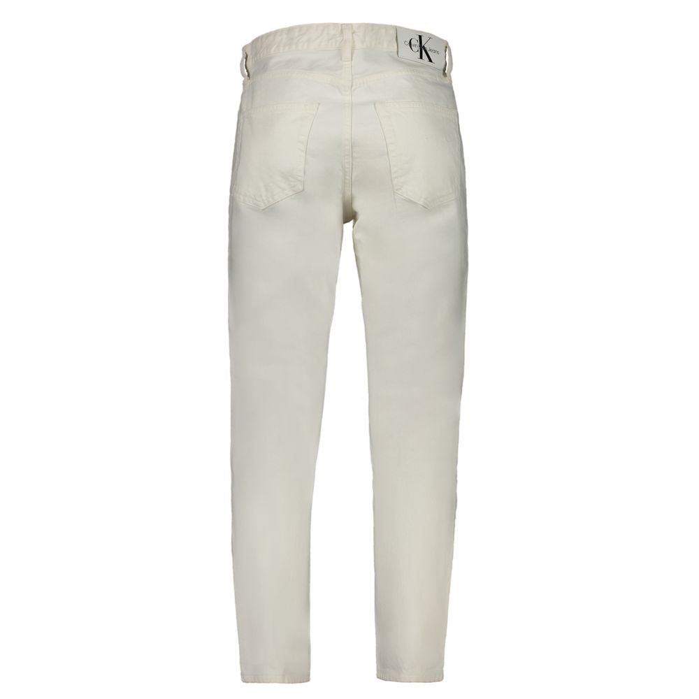 Calvin Klein White Cotton Men Jeans