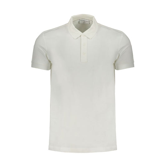 Calvin Klein White Cotton Mens Polo Shirt