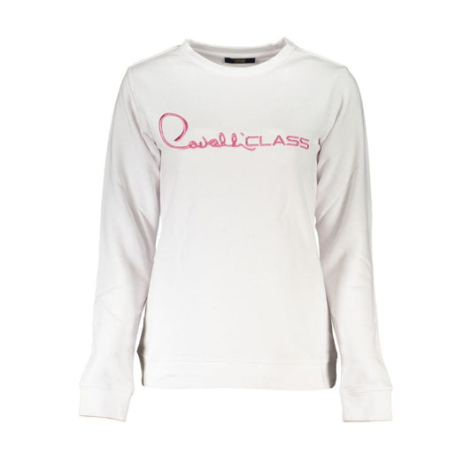 Cavalli Class Bianco Cotton Women Sweatshirt