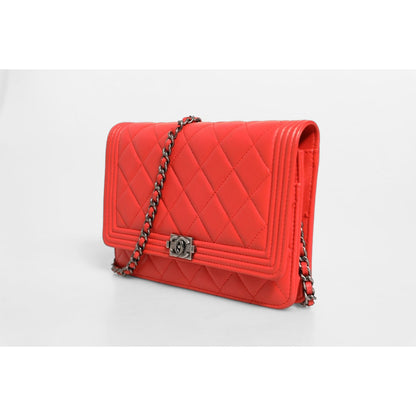 Chanel Boy Wallet on Chain Red Lambskin