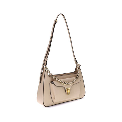 Coccinelle Beige Calf Leather Bos Taurus Shoulder Bag