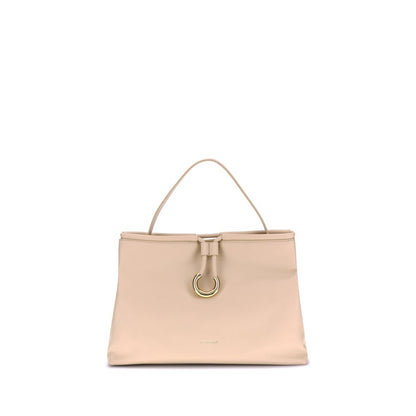 Coccinelle Cream Calf Leather Bos Taurus Handbag
