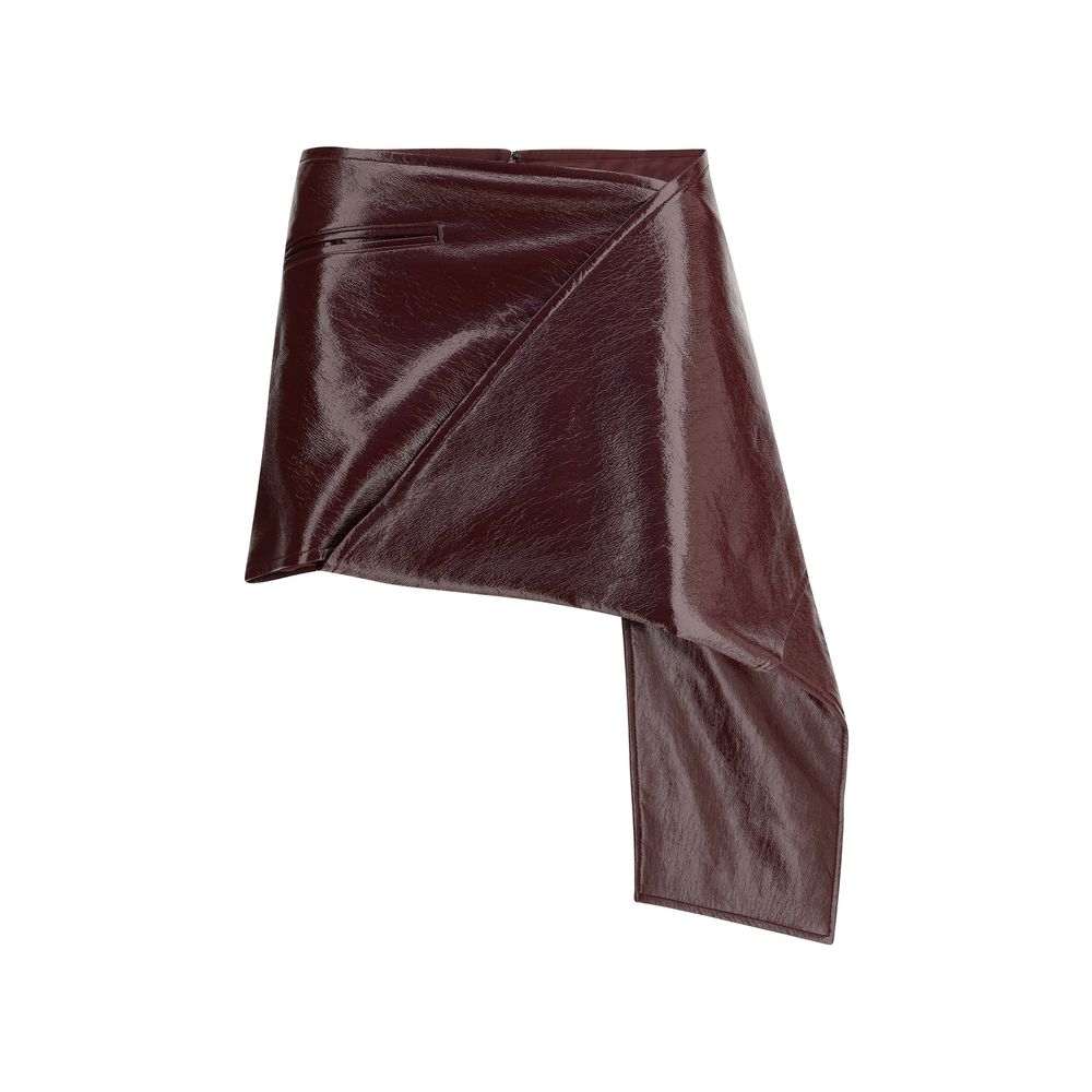 Courrèges Bordeaux Cotton Mini Skirt