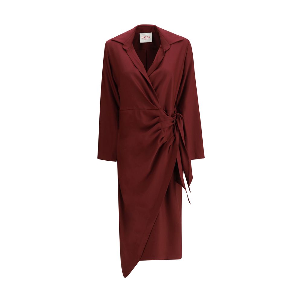 Crida Milano Bordeaux Silk Casual Dress Crida Milano