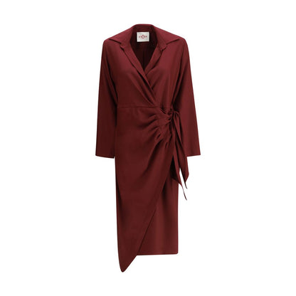 Crida Milano Bordeaux Silk Casual Dress Crida Milano