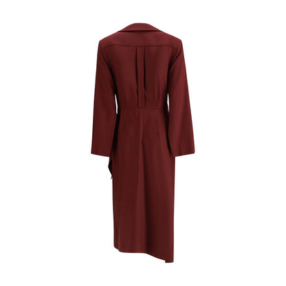 Crida Milano Bordeaux Silk Casual Dress Crida Milano