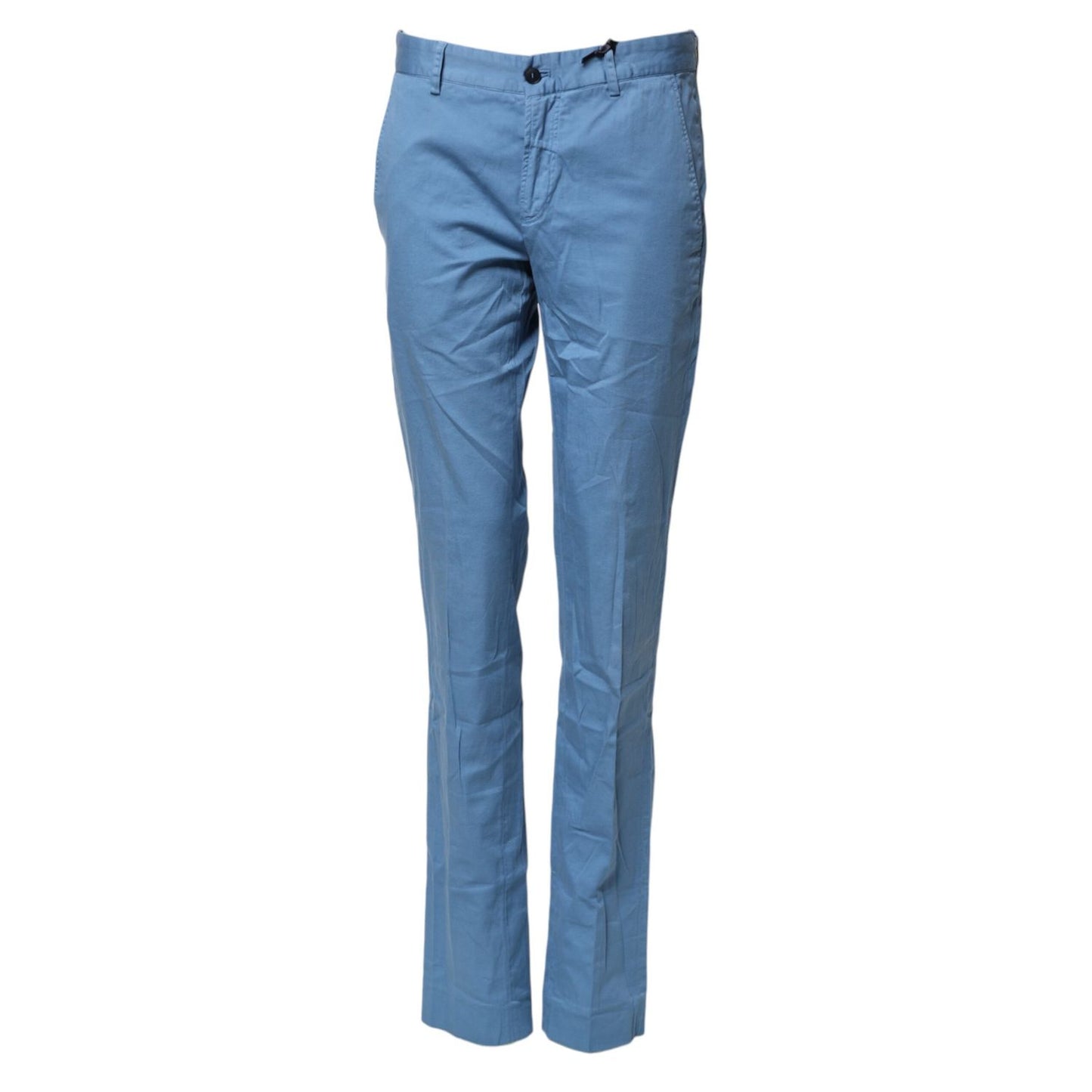 Daniele Alessandrini Blue Cotton Mid Waist Straight Men Denim Jeans