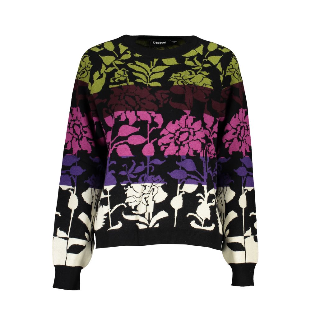 Desigual Black Polyester Sweater 1728,67465543840,Black,Clothing,Desigual,New with tags,Sweaters - Clothing,Sweatshirts - Sweaters - Clothing,Women,XL