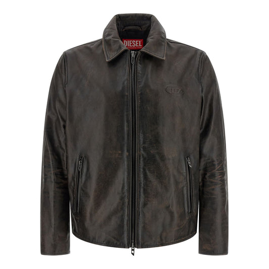 Diesel Brown Cowhide Leather Jacket
