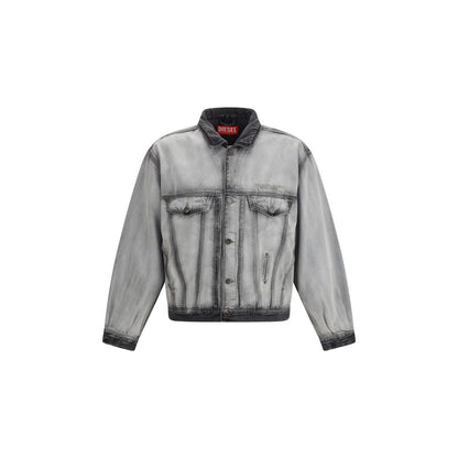 Diesel Gray Cotton Denim Jacket 1728,72470364320,Clothing,Denim Jackets - Jackets & Coats - Clothing,Diesel,Gray,Jackets & Coats - Clothing,L,M,Men,New with tags,S