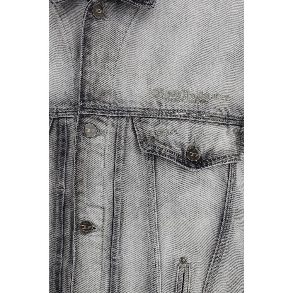Diesel Gray Cotton Denim Jacket 1728,72470364320,Clothing,Denim Jackets - Jackets & Coats - Clothing,Diesel,Gray,Jackets & Coats - Clothing,L,M,Men,New with tags,S