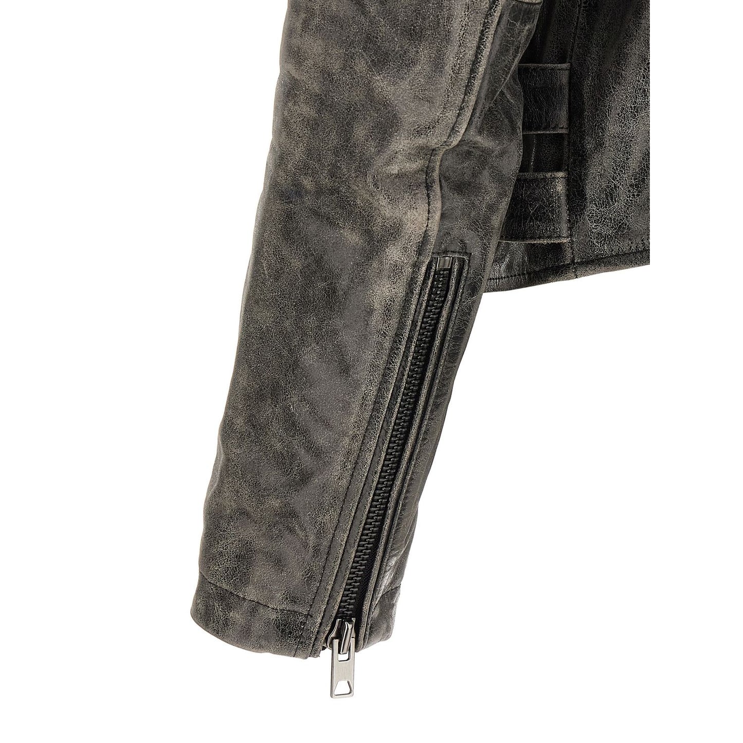 Diesel Gray Cowhide Leather Jacket