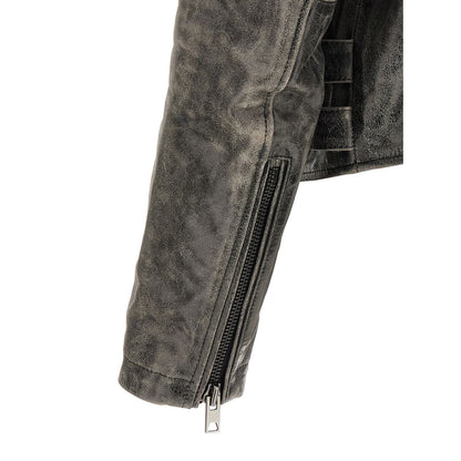 Diesel Gray Cowhide Leather Jacket