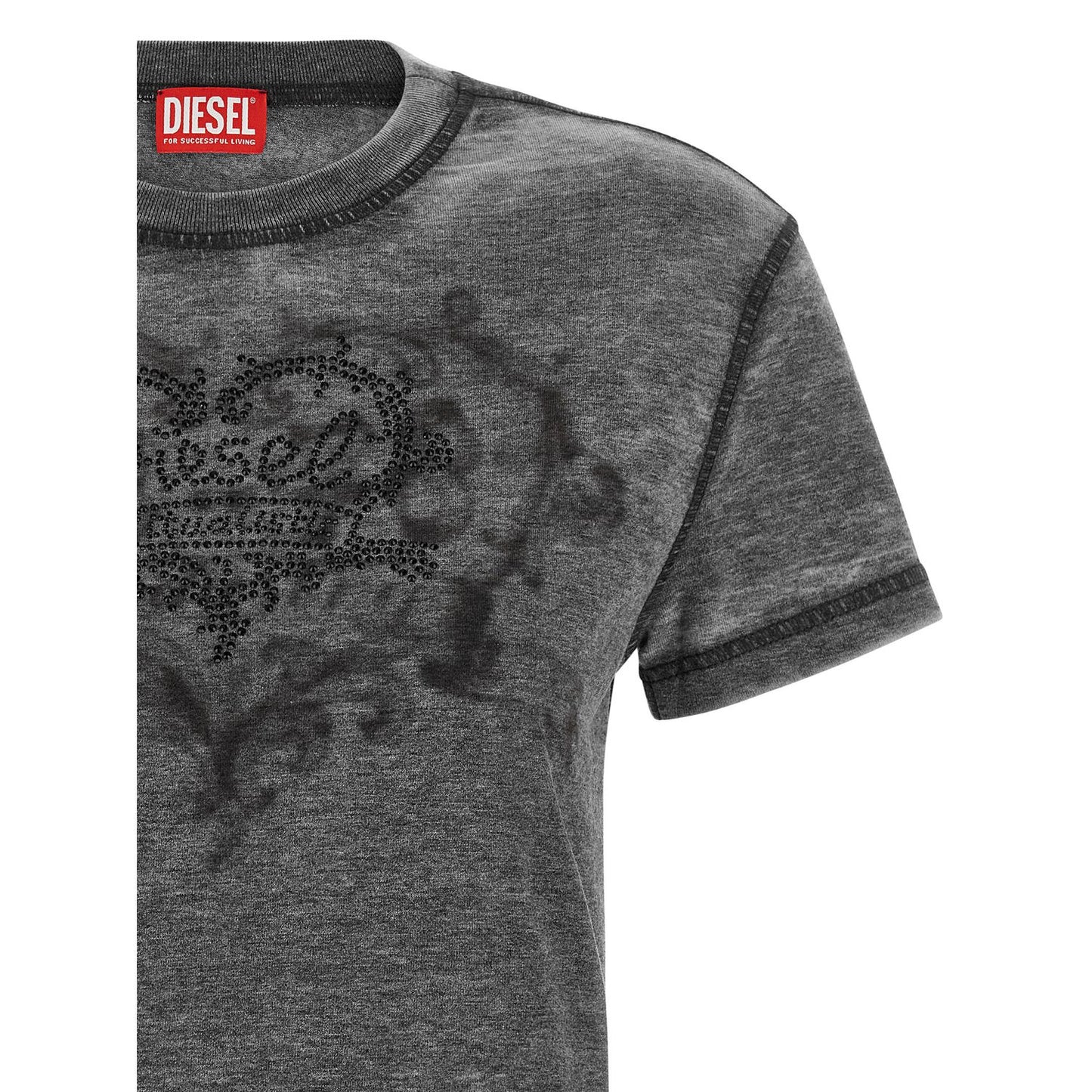 Diesel Gray Polyester T-Shirt