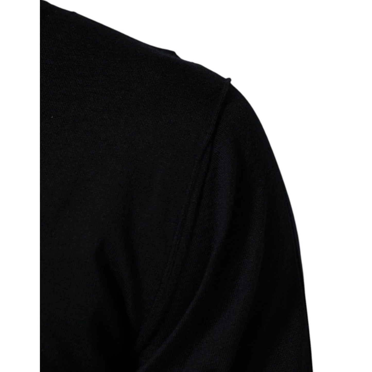Dolce & Gabbana Black Cashmere Knit V-Neck Pullover Sweater Dolce & Gabbana