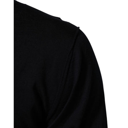 Dolce & Gabbana Black Cashmere Knit V-Neck Pullover Sweater Dolce & Gabbana