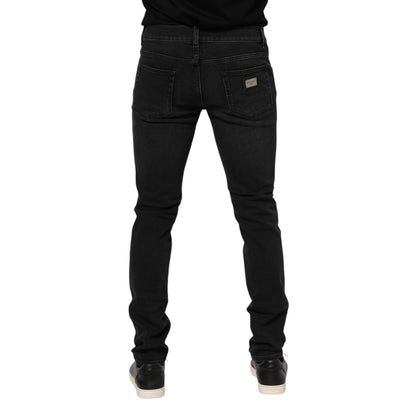 Dolce & Gabbana Black Cotton Skinny Men Denim Trouser Jeans Dolce & Gabbana