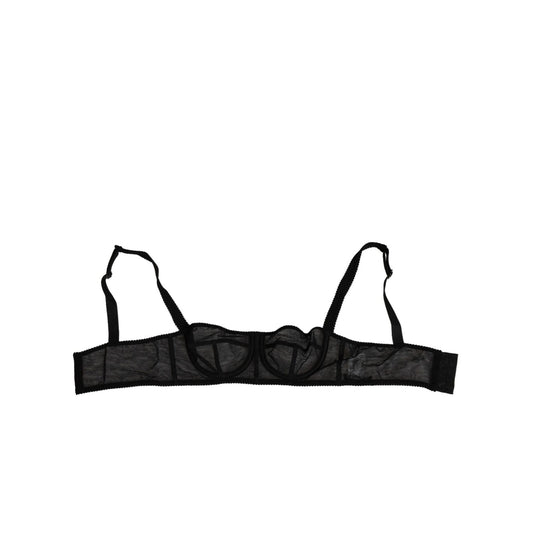 Dolce & Gabbana Black Floral Underwired Balconette Bra Underwear Dolce & Gabbana