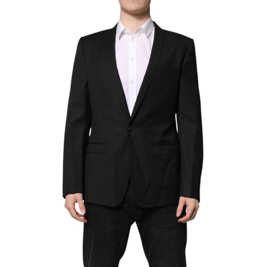 Dolce & Gabbana Black GOLD Single Breasted Suit Coat Blazer