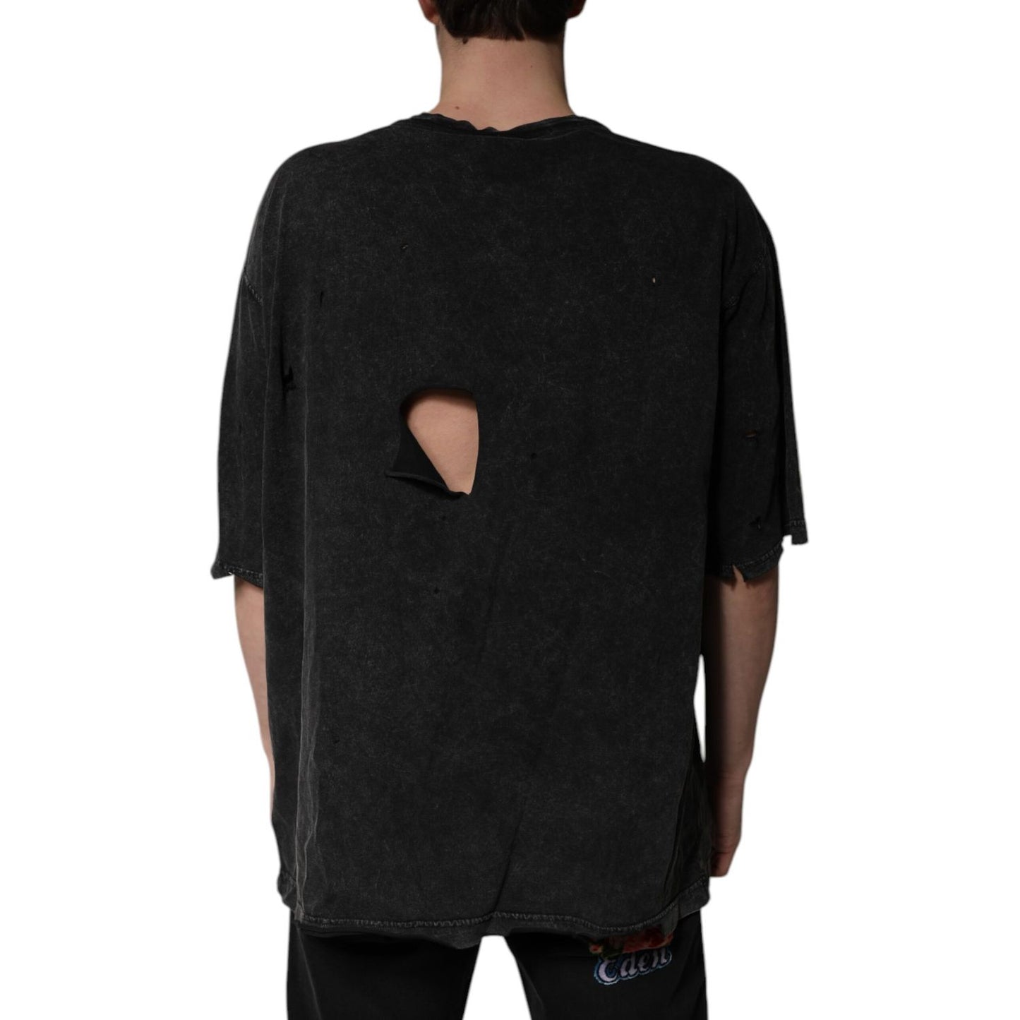 Dolce & Gabbana Black Graphic Print Cotton Crew Neck T-shirt Dolce & Gabbana