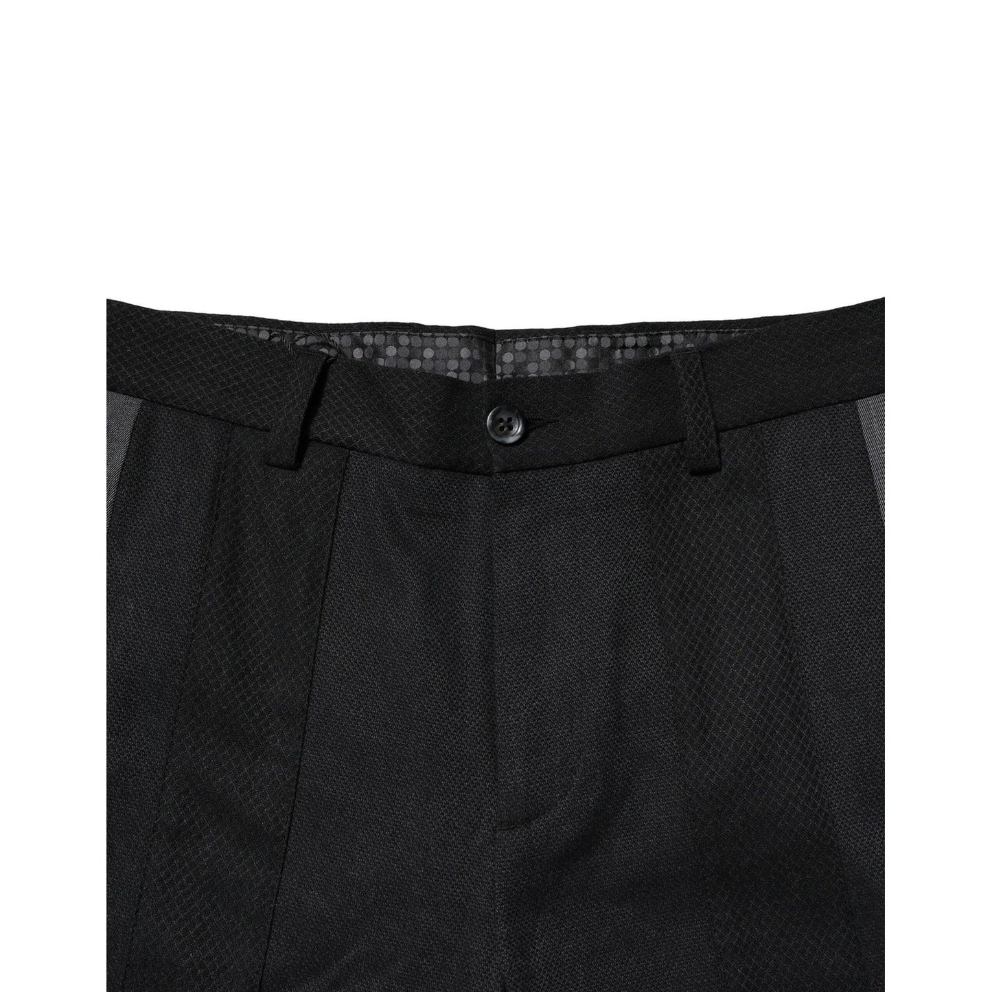 Dolce & Gabbana Black Gray Cotton Tapered Men Pants Dolce & Gabbana
