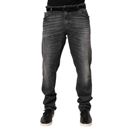 Dolce & Gabbana Black Gray Wash Slim Fit Straight Leg Denim Jeans Dolce & Gabbana