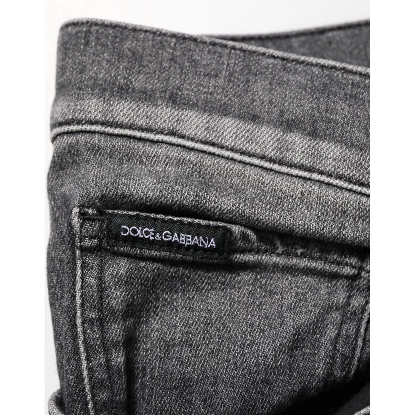 Dolce & Gabbana Black Gray Wash Slim Fit Straight Leg Denim Jeans Dolce & Gabbana