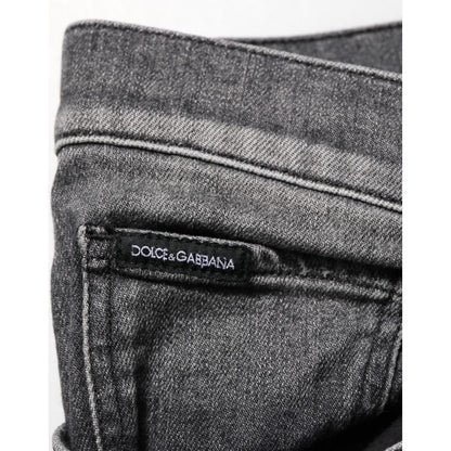 Dolce & Gabbana Black Gray Wash Slim Fit Straight Leg Denim Jeans Dolce & Gabbana