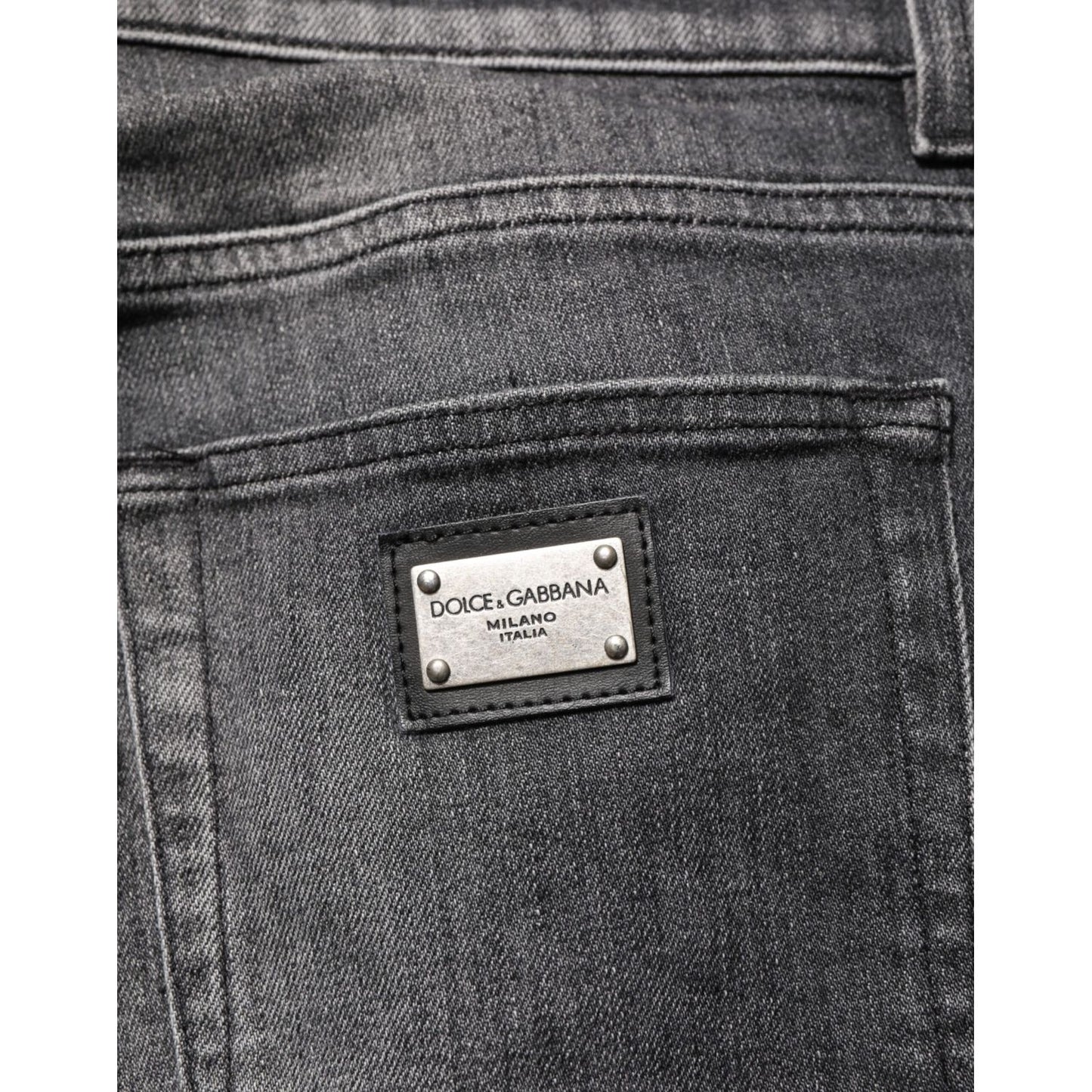 Dolce & Gabbana Black Gray Wash Slim Fit Straight Leg Denim Jeans Dolce & Gabbana