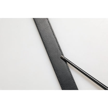 Dolce & Gabbana Black Textured Leather Silver Metal Buckle Men Belt Dolce & Gabbana