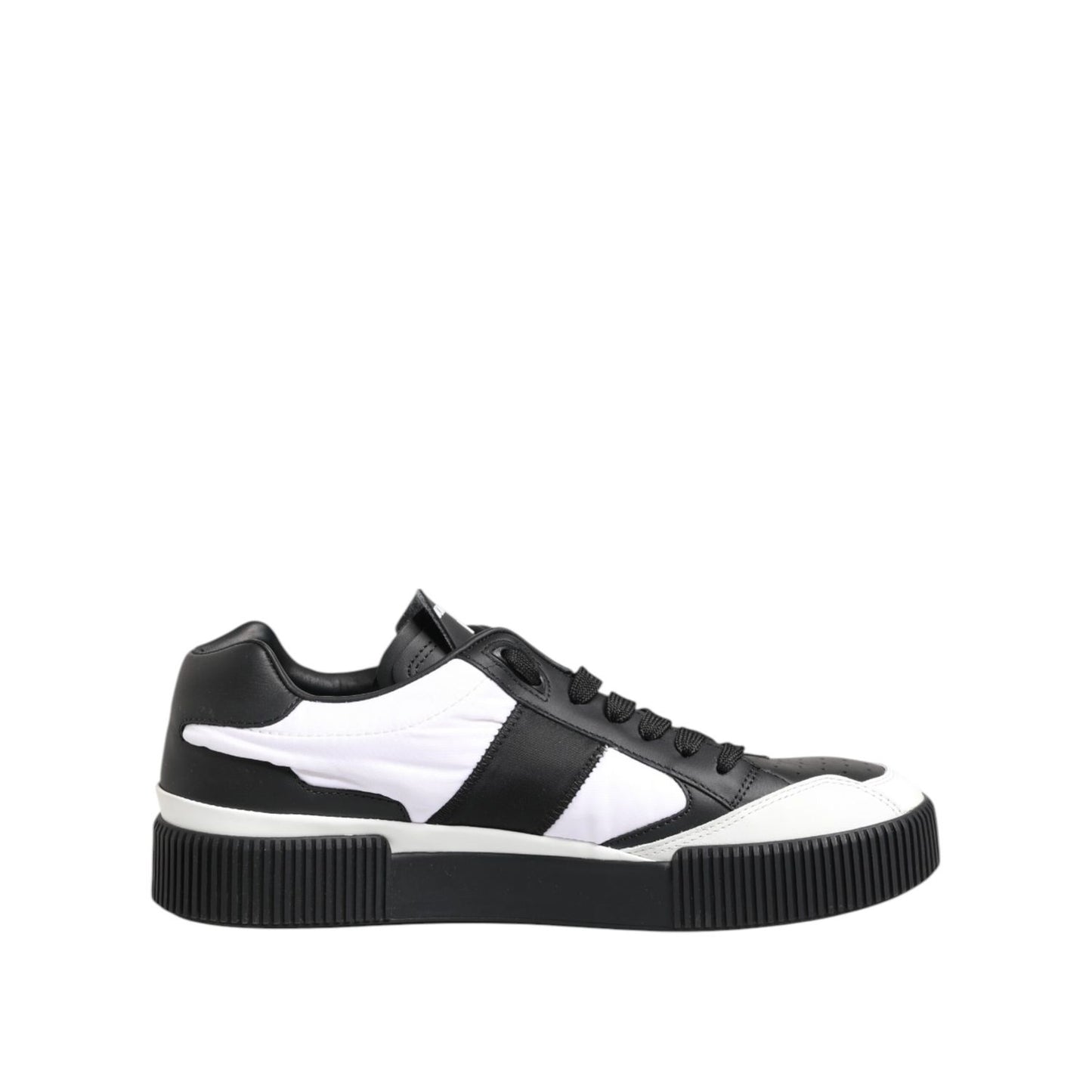 Dolce & Gabbana Black White Leather MIAMI Low Top Sneakers Shoes Dolce & Gabbana