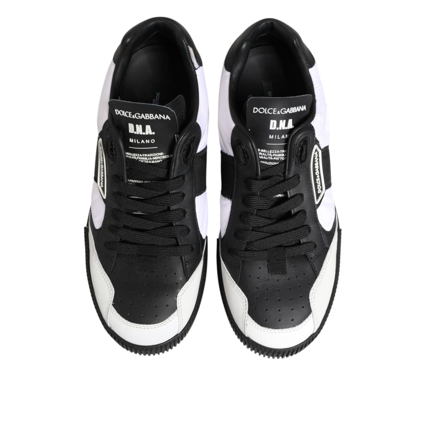 Dolce & Gabbana Black White Leather MIAMI Low Top Sneakers Shoes Dolce & Gabbana