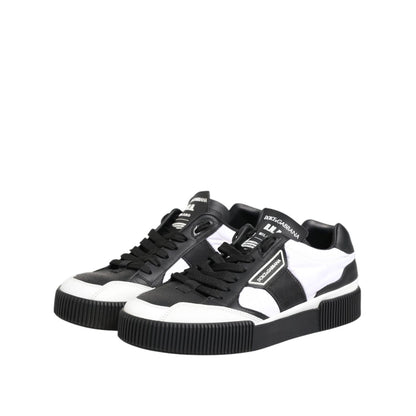 Dolce & Gabbana Black White Leather MIAMI Low Top Sneakers Shoes Dolce & Gabbana