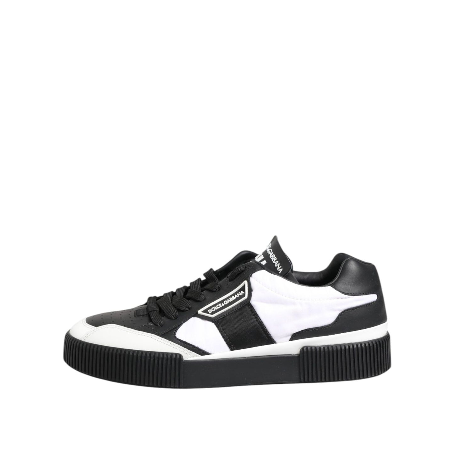 Dolce & Gabbana Black White Leather MIAMI Low Top Sneakers Shoes Dolce & Gabbana