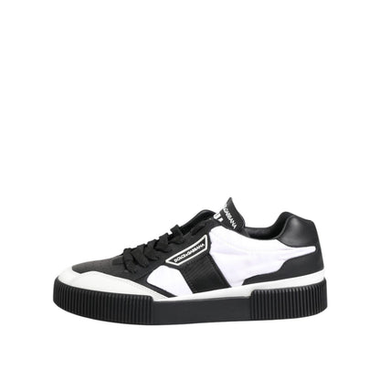 Dolce & Gabbana Black White Leather MIAMI Low Top Sneakers Shoes Dolce & Gabbana
